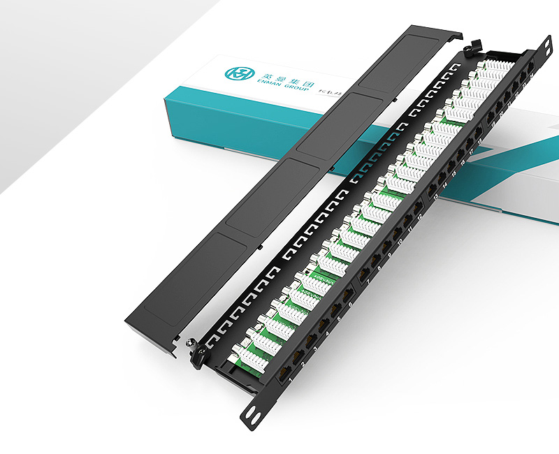 英曼-0.5U24口一體防塵網絡配線架  Patch Panel