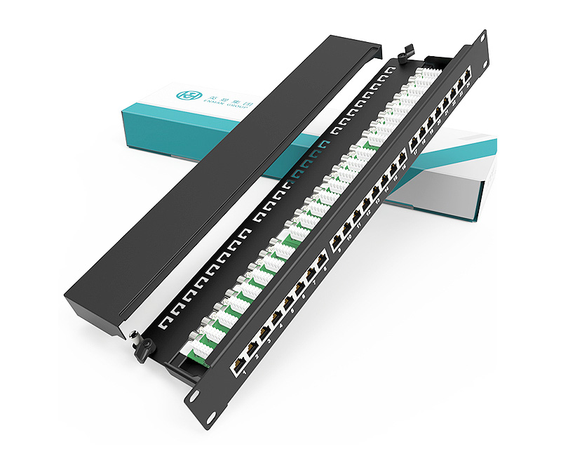 Enmane-1U 24 Ports Shielded Dustproof Network Patch Panel