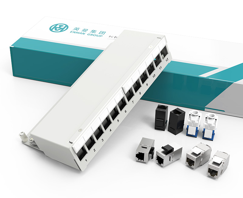 英曼1U12口-屏蔽網絡空配架，金屬空配架后置防塵蓋，可安裝模塊/直通Blank patch panel