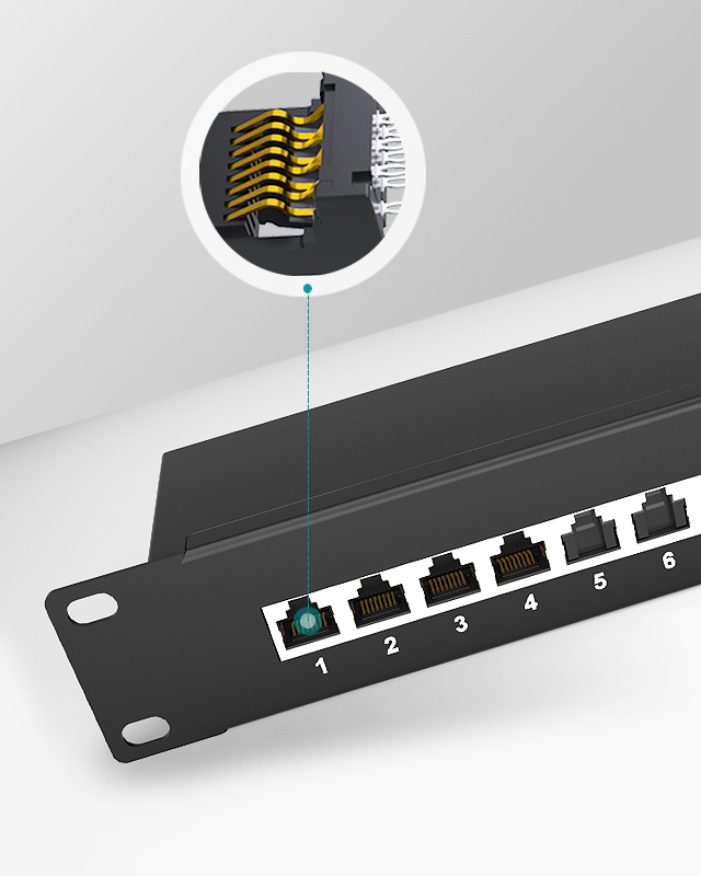 1U24口-屏蔽防塵網(wǎng)絡(luò)配線架