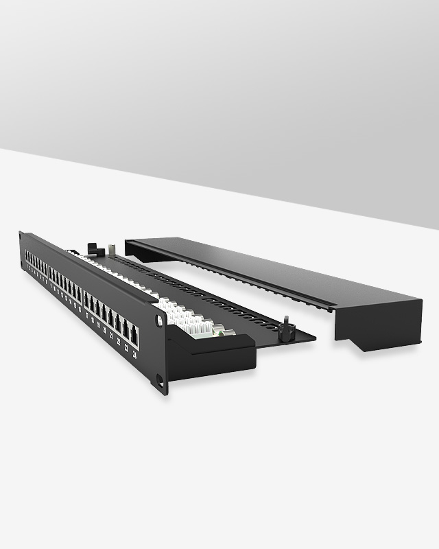 1U24口-屏蔽防塵網(wǎng)絡(luò)配線架