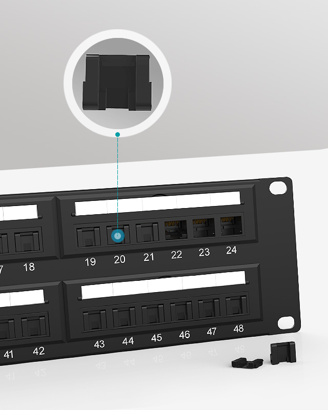 2U48口-防塵網(wǎng)絡(luò)配線架