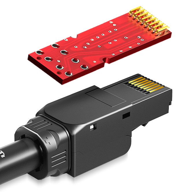 超短免打水晶頭